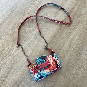 Nine West Red and Blue Floral Crossbody Bag